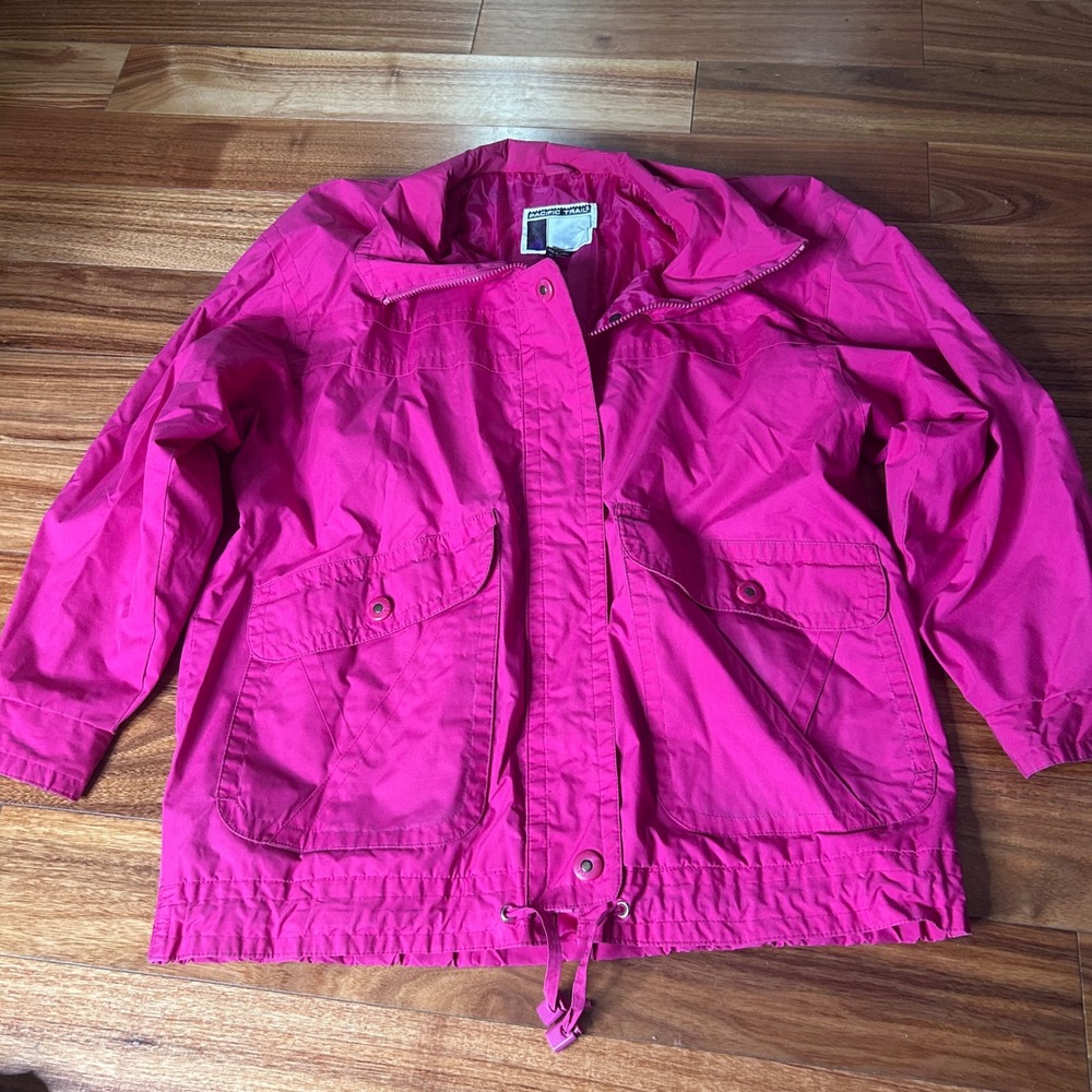 Pacific Trail Womens vintage pink Rain Jacket‎ Windbreaker Coat outdoor gorpcore